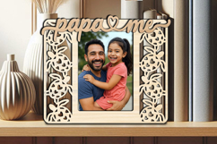 SVG Papa and Me Photo Frame Kid Son Daughter Laser Picture Product Image 2