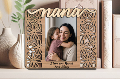SVG Flowers Nana Girl Frame Photo Love Design Gift Laser Product Image 2