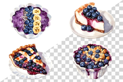 Blueberry Desserts PNG | Watercolor Clipart Cup cake Cheese Product Image 2