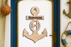 SVG Letter H Door Hanger Anchor Nautical Home Decor Ocean Product Image 2
