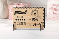 5 Stars Mom Happy Mother's Day SVG Post Card Present Laser Product Image 2