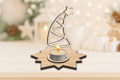 SVG Happy Christmas Curved Tree Candle Holder Holiday Gift Product Image 2