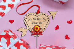 Valentine Day SVG Lollipop Laser Love Gift Romantic Present Product Image 2