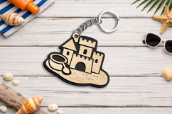 Sand Castle Beach SVG Summer Keychain Gift Laser Accessory Product Image 2