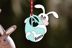 SVG Bunny Easter Letter A Egg Basket Tag Ornament Laser Gift Product Image 2
