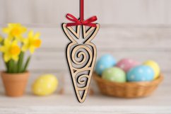 Holiday Pattern Easter Carrot Ornament Laser Cut Present Product Image 2