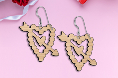 SVG Beads Heart Arrow Valentine Earring Love Romantic Laser Product Image 2