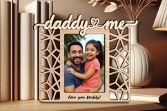 Abstract SVG Daddy and Me Photo Frame Kids Laser Child Gift Product Image 2