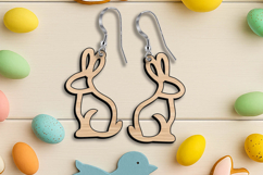 Cute Rabbits Easter Earring SVG Laser Accessory Gift Bunny Product Image 2