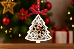 Winter Christmas Ornament SVG Laser Gift Holiday Pattern Product Image 2