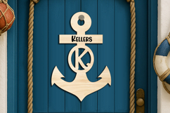 Letter K Alphabet Door Hanger SVG Sea Anchor Nautical Family Product Image 2