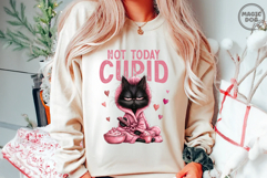 Not Today Cupid Black Cat PNG: Anti Valentine’s Day Product Image 2