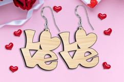 Love Text Valentine Earrings SVG Laser Present Romance Gift Product Image 2
