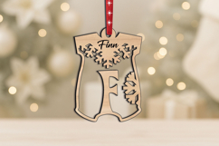 Letter F Onesie SVG Laser Christmas Ornament Gift Alphabet Product Image 3