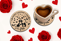 Kitty Meow Valentine Day Coaster Laser SVG Love Gift Romance Product Image 3