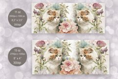 Cute Cat Mug Sublimation | Watercolor Mug Wrap 11 &amp; 15 oz Product Image 2