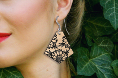 Set of Floral Nature Animal Pattern Earrings SVG Laser Gift Product Image 1