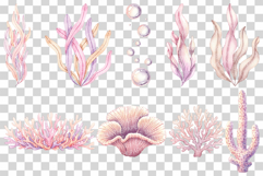 Aquatic Cuties Sea Animal | Watercolor Mermaid Pink PNG Product Image 2