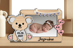 SVG Koala Baby Photo Frame Gift Board Newborn Picture Laser Product Image 2