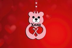 Letter X Valentine Day SVG Love Bear Gift Laser Alphabet Product Image 2