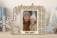 Christmas Winter Grandma SVG Photo Frame Laser Gift Home Pic Product Image 2