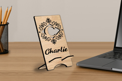 Letter C Phone Holder SVG Alphabet Monogram Stand Gift Laser Product Image 2