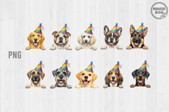 Cute Dog Birthday Watercolor Dog Breeds, Peeking Dog PNG Product Image 2