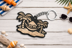 SVG Palms Bahamas Summer Keychain Gift Laser Gift Present Product Image 2