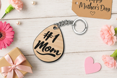 Droplet Mother's Day Keychain Gift SVG Laser Holiday Mom Mam Product Image 2