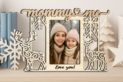 Deer Couple SVG Christmas Mommy &amp; Me Frame Photo Gift Laser Product Image 2
