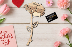 SVG Mom Rose Mother's Day Gift Card Holder Laser Present Product Image 2