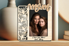 Butterfly Mam Mom Daughter SVG Photo Frame Picture Laser Product Image 2