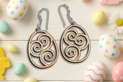 Easter Egg Swirls Earrings Laser SVG Cut Present Gift Cute Product Image 2