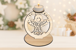 Laser SVG Winter Angel Candle Holder Home Holiday Decor Gift Product Image 2