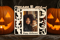 SVG Halloween Mom and Me Photo Frame Laser Cut File Gift Pic Product Image 2