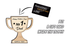 Father&#039;s Day Cup Trophy Gift Card Money Holder Dad No 1 SVG Product Image 2