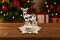 Fawn Holiday Candle Holder SVG Christmas Star Present Gift Product Image 2