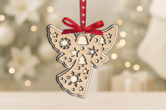 Laser SVG Snowflakes Angel Ornament Christmas Holiday Gift Product Image 2