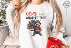 Oops I Got Another Tree|Funny Raccoon Christmas Vintage PNG Product Image 2
