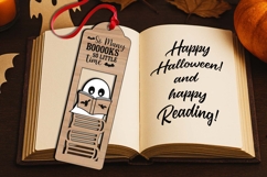 Ghost Reading Book Halloween Bookmark Present SVG Laser File Product Image 2