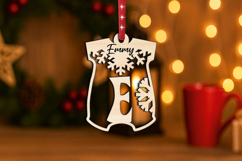 Alphabet SVG Letter E Onesie Laser Christmas Ornament Gift Product Image 2