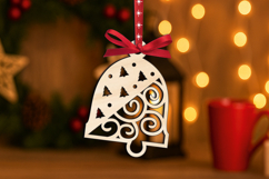 SVG Laser Christmas Bell Winter Pattern Ornament Home Decor Product Image 2