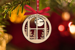 SVG Laser Merry Christmas Ornament Winter Night Home Decor Product Image 2