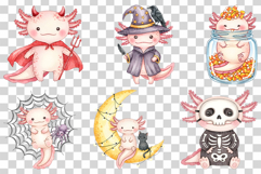 Halloween Axolotl | Watercolor Cute Pink Upaloopa Animal PNG Product Image 2