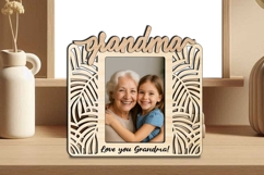 SVG Love you Grandma Jungle Leaves Photo Frame Laser Gift Product Image 2