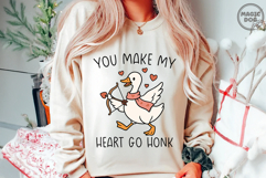 You Make My Heart Go Honk Goose Funny Cupid Goose Valentine Product Image 2