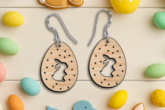 Egg Bunny Easter Earrings Laser SVG Holiday Present Gift Product Image 2