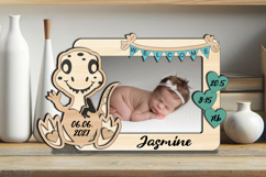 Dinosaur SVG Baby Newborn Photo Frame Board Picture Present Product Image 2
