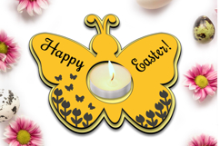 Easter Tea Candle Holder Present Gift SVG Laser Butterfly Product Image 2