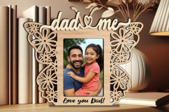 SVG Butterfly Dad and Me Photo Frame Home Present Laser Gift Product Image 2